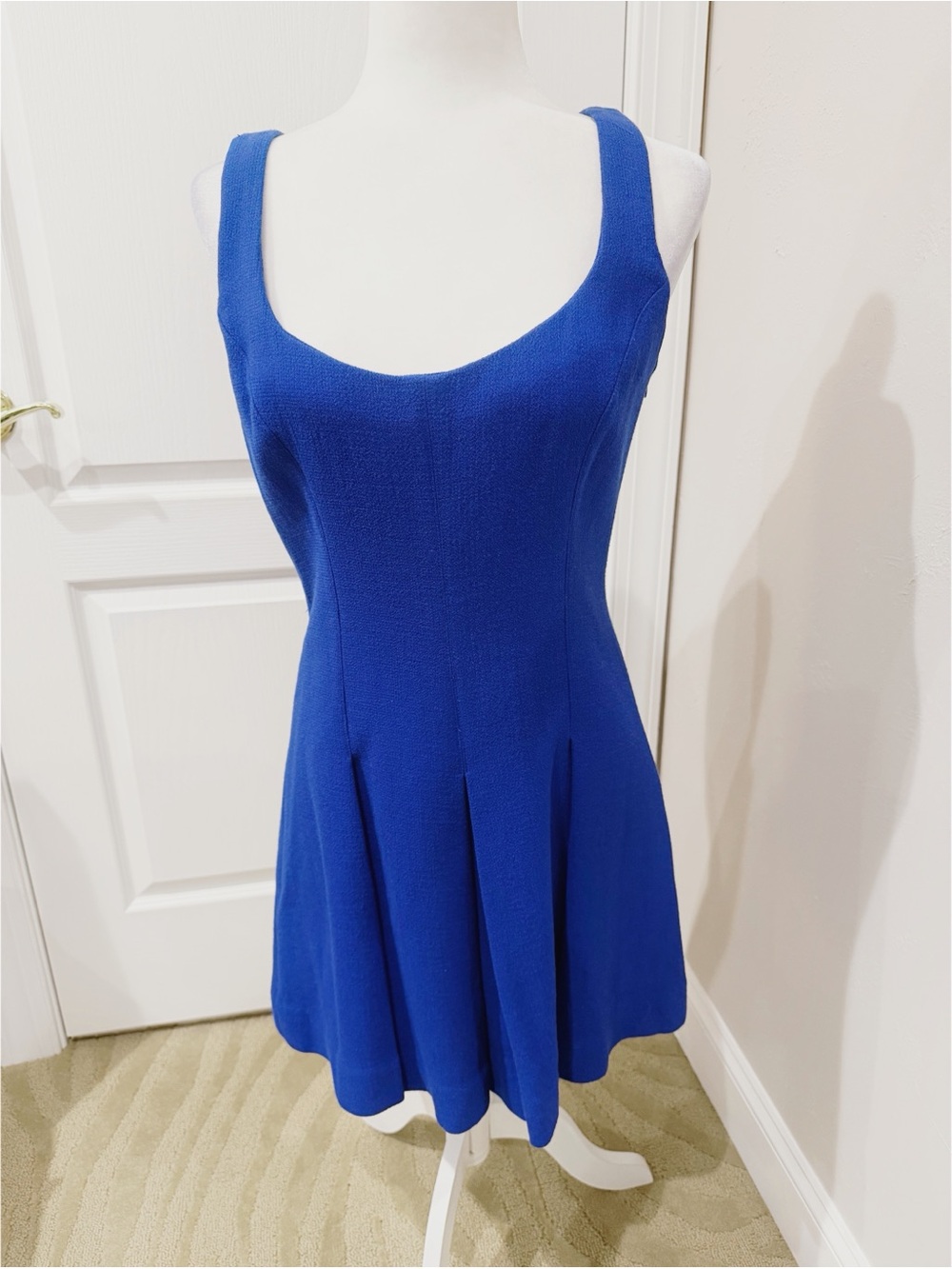 NWOT Milly Royal Blue Wool and Polymide Blend Fit & Flare Dress